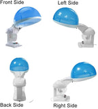 2 en 1 Secador Casco Vapor Facial Profesional para Salon Spa, Vapor Encapuchado con Soporte para Teñir Cabello y Acondicionamiento y Peluqueria y Cuidado de Piel (Azul)