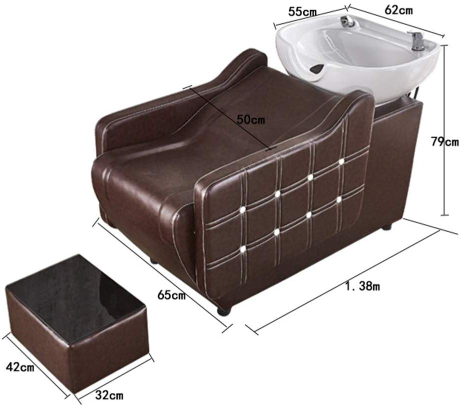 DNNAL Lavabos de peluquería Silla de champú, peluquería Dependencia de Lavado a contracorriente Lavabo de champú para peluquería Silla para salón de Belleza de SPA