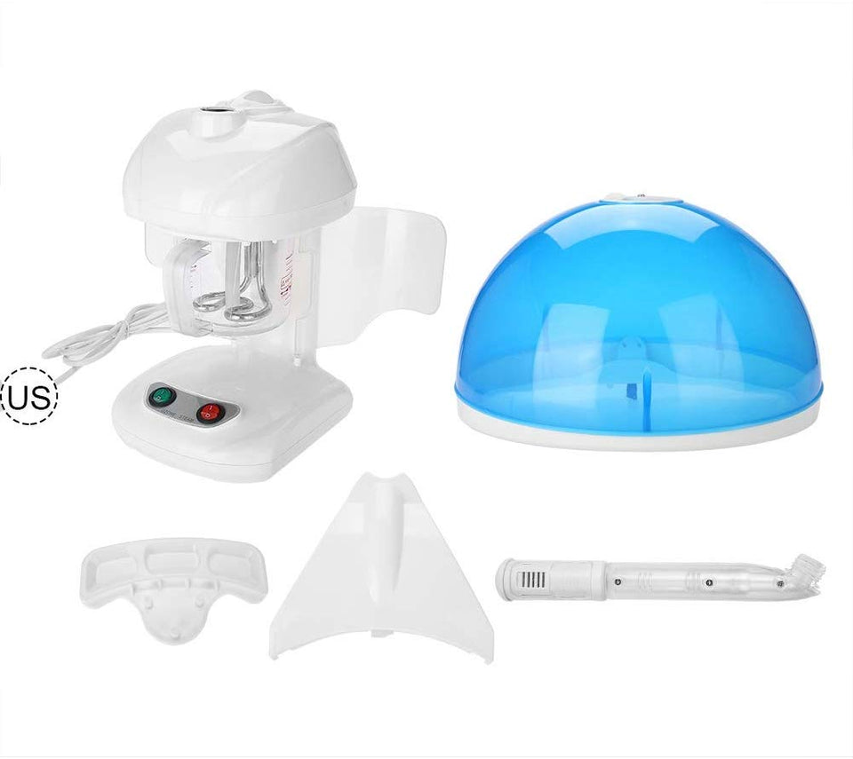 2 en 1 Secador Casco Vapor Facial Profesional para Salon Spa, Vapor Encapuchado con Soporte para Teñir Cabello y Acondicionamiento y Peluqueria y Cuidado de Piel (Azul)