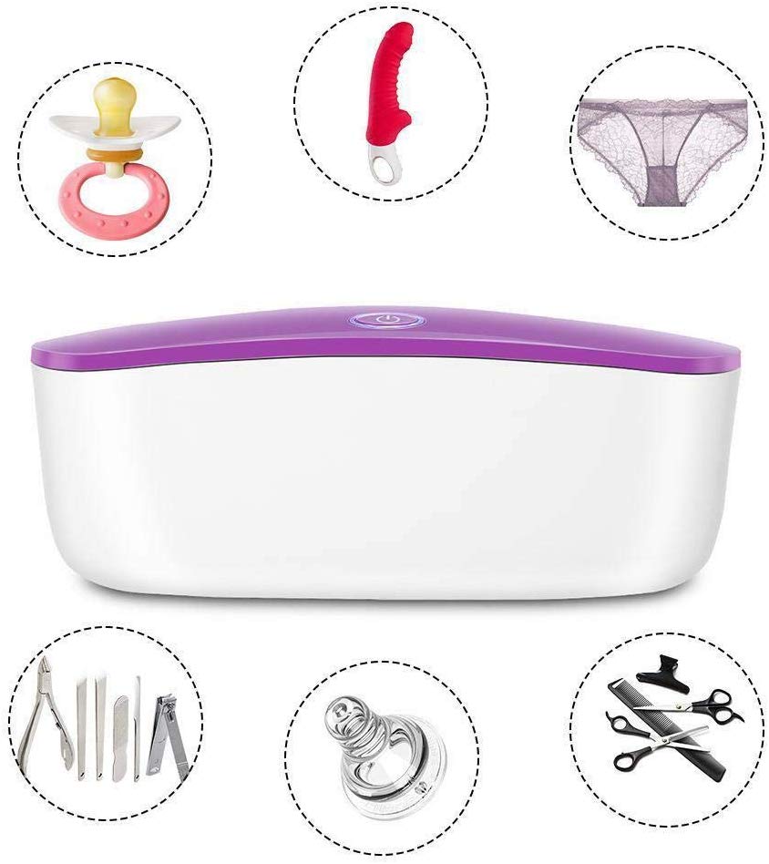 Eachbid Esterilizador de Desinfección Esterilizador de Uñas UV Herramientas de Arte de Uñas Esterilizador Caja de Almacenamiento Caja de Desinfección LED Portátil Azul