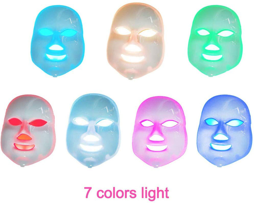 JWR 7 Colores Belleza Terapia fotón LED máscara Facial luz Cuidado de la Piel rejuvenecimiento Arrugas eliminación del acné Cara Belleza SPA Instrumento