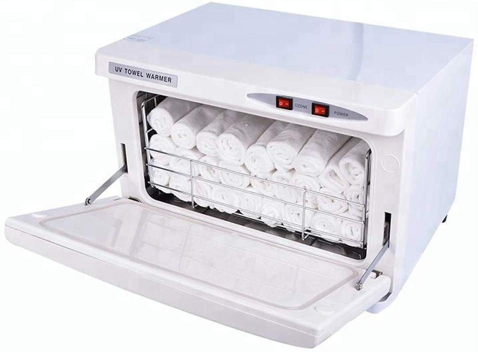 Gabinete de toalla facial caliente UV de 16L, calentador de desinfección de esterilizador para herramienta para salón de belleza, spa y cuidado de la salud facial en el hogar (gabinete de toalla)