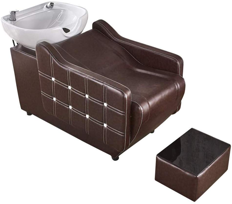 DNNAL Lavabos de peluquería Silla de champú, peluquería Dependencia de Lavado a contracorriente Lavabo de champú para peluquería Silla para salón de Belleza de SPA