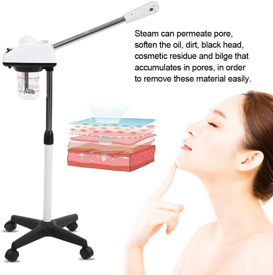 Máquina de Sprays Vaporizador de cara, Vapor facial Inicio Spa Ozone Steaming Ion para Salón de Belleza Equipo de Cuidado de Piel (US)