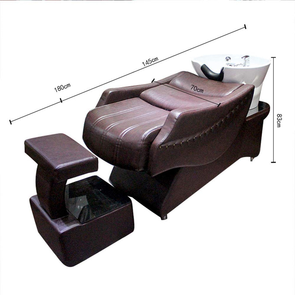 DNNAL Lavabos de peluquería, Unidad de Lavado a contracorriente de la Cama de champú Semi-Tumbona Lavabo para Lavabo de peluquería Bowl para el Equipo de SPA