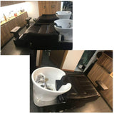 DNNAL Lavabos de peluquería, Unidad de Lavado a contracorriente de la Cama de champú Semi-Tumbona Lavabo para Lavabo de peluquería Bowl para el Equipo de SPA