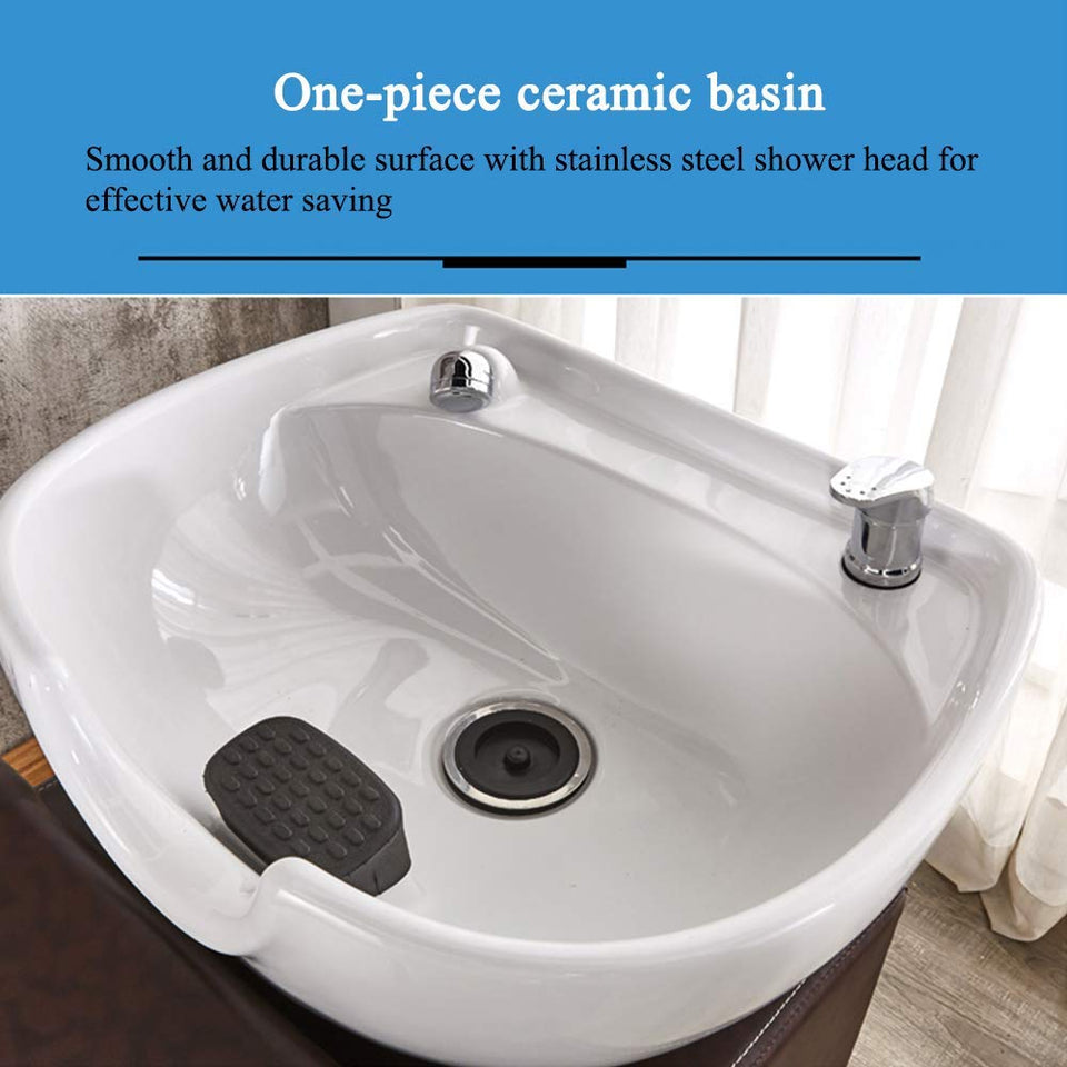 DNNAL Lavabos de peluquería Silla de champú, peluquería Dependencia de Lavado a contracorriente Lavabo de champú para peluquería Silla para salón de Belleza de SPA