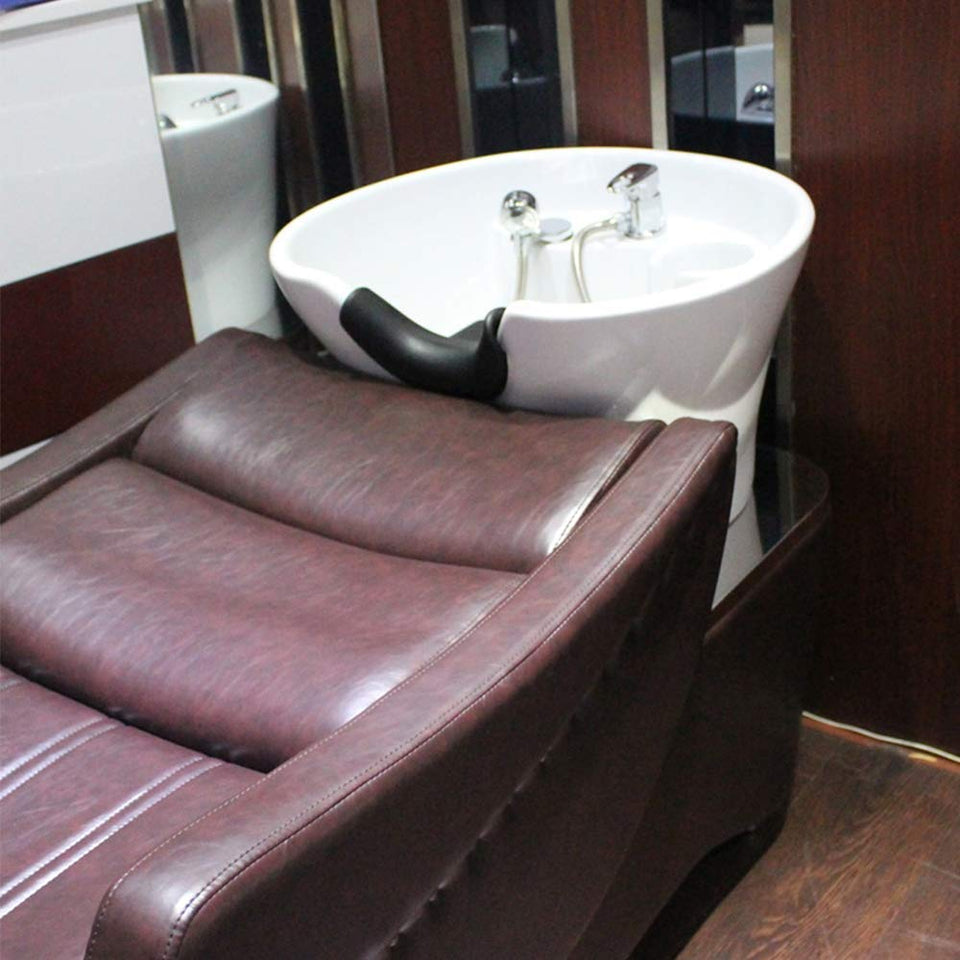 DNNAL Lavabos de peluquería, Unidad de Lavado a contracorriente de la Cama de champú Semi-Tumbona Lavabo para Lavabo de peluquería Bowl para el Equipo de SPA