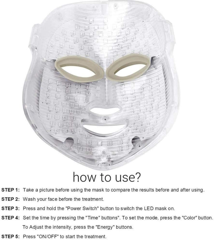 JWR 7 Colores Belleza Terapia fotón LED máscara Facial luz Cuidado de la Piel rejuvenecimiento Arrugas eliminación del acné Cara Belleza SPA Instrumento