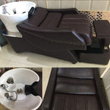 DNNAL Lavabos de peluquería, Unidad de Lavado a contracorriente de la Cama de champú Semi-Tumbona Lavabo para Lavabo de peluquería Bowl para el Equipo de SPA