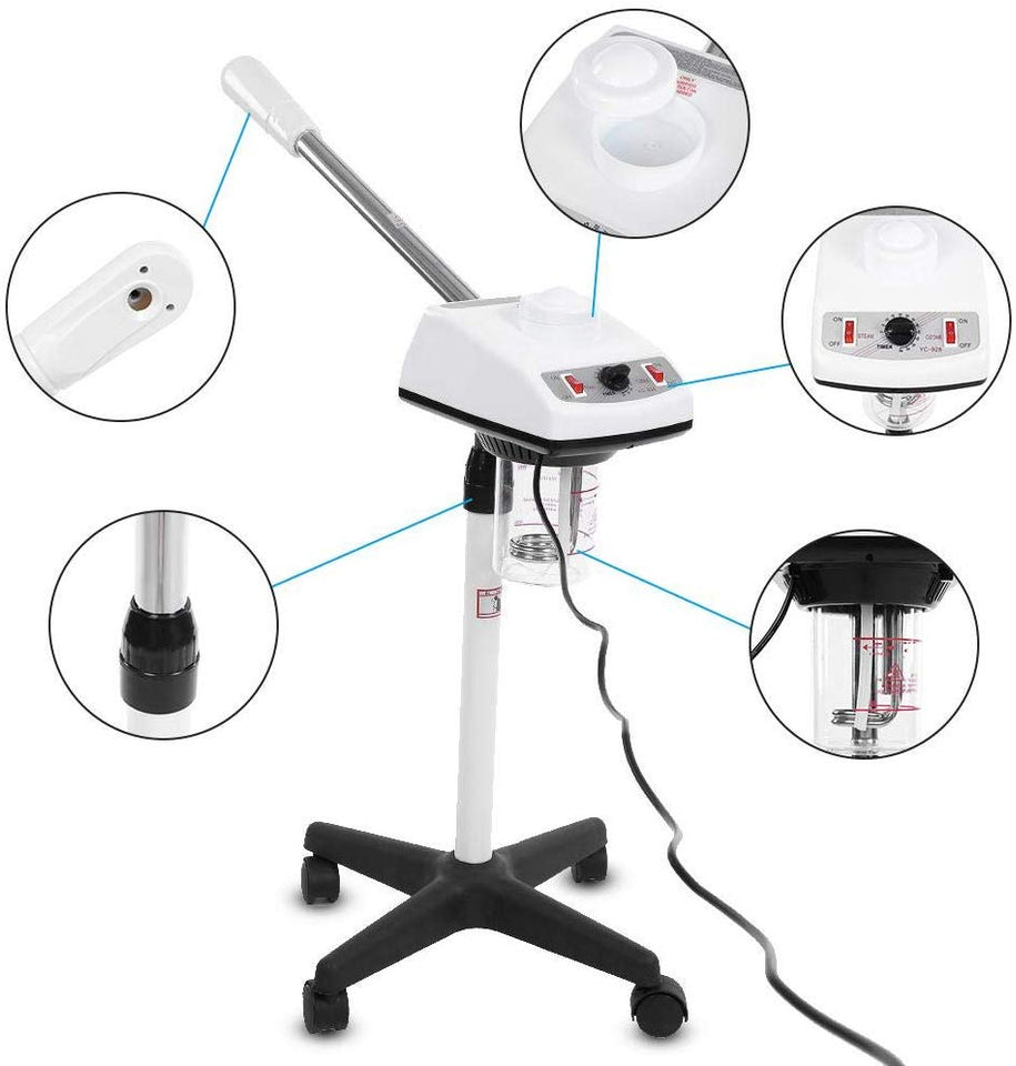 Máquina de Sprays Vaporizador de cara, Vapor facial Inicio Spa Ozone Steaming Ion para Salón de Belleza Equipo de Cuidado de Piel (US)