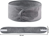 Sinland - Diadema de spa facial para lavado de maquillaje, cosméticos, ducha, suave, con diseño de velcro, paquete de 3, gris, 3pack